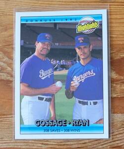 【HOF】【ノーラン・ライアン/ 来日外国人・ゴセージ】 1992 Donruss ♯555 Nolan Ryan / Goose Gossage 【レギュラーカード】