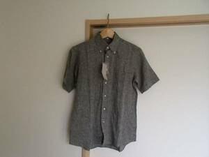 ユニクロ ヨーロピアン リネン シャツ 貝ボタン LINEN S 麻