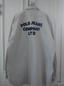 POLO JEANS CO. RALPH LAUREN ポロ ジーンズ　ラルフ ローレン　ワークシャツ　ビッグサイズ　チェーン刺繍