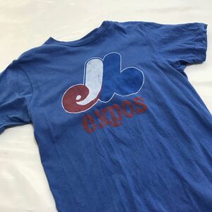 MLB 旧球団 エクスポズ 半袖Tシャツ メンズ Sサイズ 中古 古着 ブルー メジャーリーグ 大人