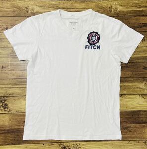 衝撃の1円スタート！XL！ファン待望モデル！【Abercrombie&Fitch アバクロンビー&フィッチ】ロゴ半袖Tシャツ ホワイト N-W16