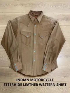 INDIAN MOTORCYCLE レザーシャツ 本革 ステアハイド