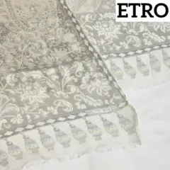 ★ETRO★ ストール シフォン ペイズリー柄 シルク グレー