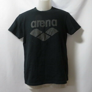 古着 レディースL arena/アリーナ Tシャツ 半袖 スポーツMIX カジュアル ブラック/シルバー ASP-5523W