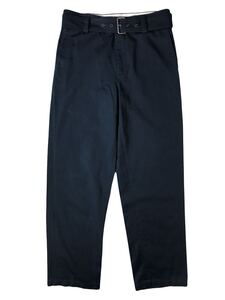 (D) 極美品 JW ANDERSON ジェイダブリューアンダーソン 20SS BELTED CHINO TROUSERS 46 ネイビー ベルテッド チノ トラウザーズ パンツ