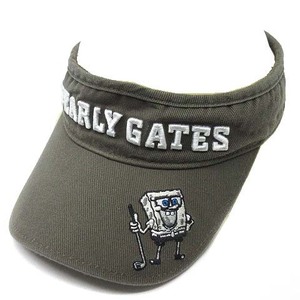 パーリーゲイツ PEARLY GATES スポンジボブ サンバイザー キャップ 帽子 FR カーキグリーン 緑 053-7187301