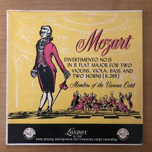 MOZART : DIVERTIMENTO NO.15 in B FLAT MAJOR (K.287) Members of the Vienna Octet London LL.235　Flat 美盤