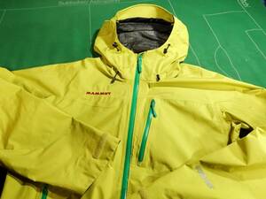 ▲MAMMUT 防水・透湿ゴアテックス シェルジャケット GORE-TEX PACLITE HELIOS JACKET MEN レモンイエロー アジアL 美品!!!▲