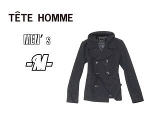 メンズM◇TETE HOMME◇ピーコート 黒