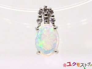 【送料無料】 Pt900 オパール ペンダントトップ O:0.36ct D:0.03ct