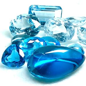 1円〜!!（天然ブルートパーズおまとめ100.5ct）j 約20.1g ルース 裸石 宝石 ジュエリー jewelry blue topaz w4 ま152