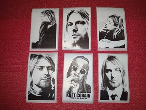 Nirvana Kurt Cobain ニルヴァーナ　カート・コバーン 全長8cm防水加工シール 6枚