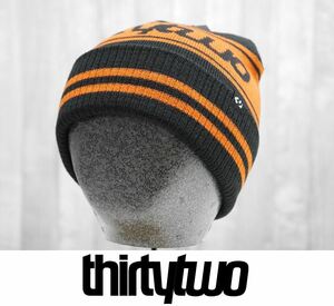 【新品:送料無料】24 ThirtyTwo DOUBLE BEANIE - BLACK/ORANGE ニット帽 スノーボード 帽子 32 ブーツ