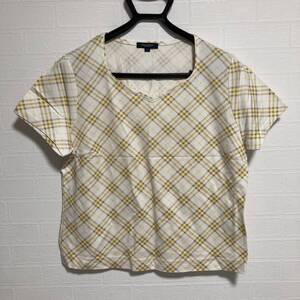 レディース バーバリーロンドン 半袖 tシャツ カットソー バーバリーチェック トップス Tシャツ BURBERRY ノバチェックイエロー系