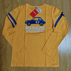 【新品】 ミキハウス 長袖Tシャツ 150cm 日本製 ロンT 黄