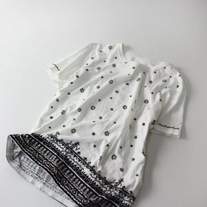 ハート イッセイミヤケ HaaT ISSEY MIYAKE プリントコットンTシャツ 2/ホワイト 半袖 カットソー【2400013490269】