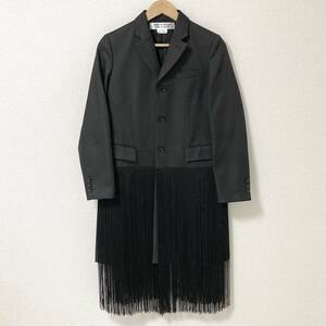 AD2021 コムコム COMME des GARCONS フリンジ 装飾 ロングコート ブラック 黒 Sサイズ コムデギャルソン ジャケット archive 4050338