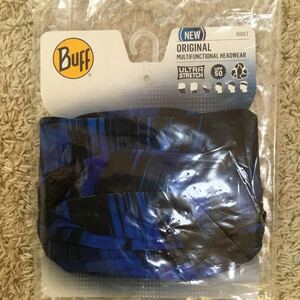 送料無料　新品未開封　BUFF ネックウォーマー　大人用　ヘッドウェア　マラソン　ジョギング　青