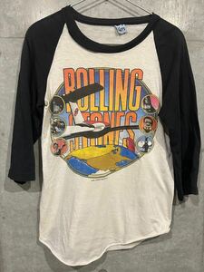 1981年 80s ビンテージラグランTシャツ THE ROLLING STONES ザローリングストーンズ RAINDROP PRODUCTS ヴィンテージT バンドT 送料無料