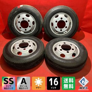 【個人宅配送不可】新車外し品 225/70R16 16×6K 128-8TC 6H 2022～2023年製 エルフ等 タイヤ＆ホイール4本SET【47139893】