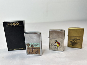 Y-1-11444-UF10-Zippo ジッポ-US MARINE CORPS ゴールド Mindy Silver Plate ウィンディ-3個 まとめ