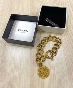 CHANEL シャネル ラウンド ココマーク ヴィンテージ チェーンブレスレット ブレス ブレスレット バングル 94A 箱付き 保管品