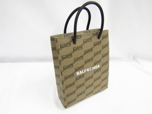 BALENCIAGA 693805 バレンシアガ ショッピング フォンホルダー BBモノグラム 2WAYバッグ 中古品 ★140206