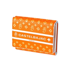 CASTELBAJAC カステルバジャック 牛革 3つ折り財布 コンパクト財布 オレンジ　※この他にも出品中です♪ ca18797 