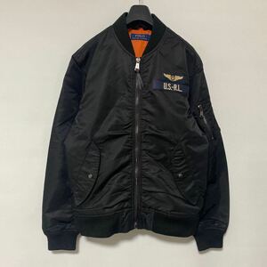 美品 ポロ ラルフローレン MA-1 ボンバー ジャケット M ブラック 黒 polo Ralph Lauren JACKET ミリタリー ワッペン 