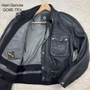 【超希少XLサイズ】 Hein Gericke 【圧倒的存在感】 GORE-TEX ゴアテックス メンズ ライダースジャケット レザージャケット アウター 黒