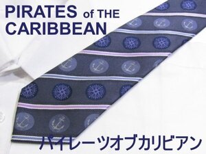 【ディズニー パイレーツオブカリビアン】C 604 ディズニー ネクタイ Disney PIRATES of The CARIBBEAN グレー系 紺系 ジャガード