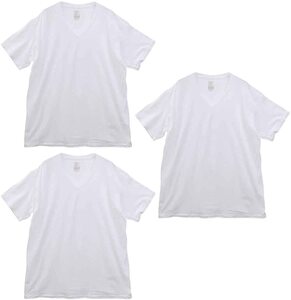 Hanes/ヘインズ】メンズ ヘインズVネック ｔシャツ 即決＝2000　サイズ L　インナー3枚セット 