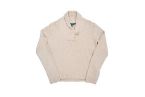 80s 90s VINTAGE ヴィンテージ USED 古着 Ralph Lauren ラルフローレン Shawlcollar ショールカラー Wool Sweater ウールセーター M White