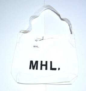 ★MHL マーガレットハウエル キャンバスショルダーバッグ ホワイト