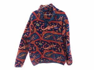 ★★ 中古品 patagonia パタゴニア フリースジャケット ワニ柄 総柄 ハーフジップ 表記サイズM / USA製 ヴィンテージ