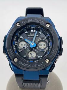 CASIO◆ソーラー腕時計・G-SHOCK/デジアナ/BLK/BLU