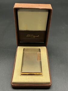 G288 美品▼S.T.Dupont エス・テー・デュポン ローラー式 ガスライター ゴールド 仏製 着火確認◎ ケース付き