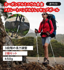 トレッキングポール 2本セット 登山杖 トレッキングステッキ 伸縮 調節可能 軽量 アウトドア ハイキング 登山用品 シルバー 1113