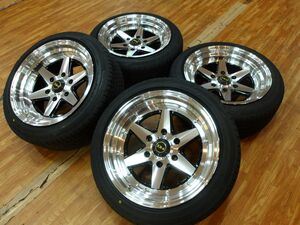 O 送料無料 深リム 引っ張り ファブレス BARONE XR-6 17 6H139.7 8.5J+19 FALKEN 205/50R17 200系 ハイエース オーバーフェンダー ネオクラ