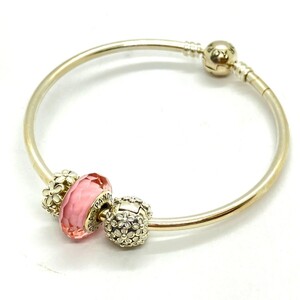 C070-W13-1247★ PANDORA パンドラ アクセサリー ブレスレット シルバー 925 シルバーアクセサリー 直径約6.5cm