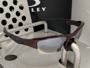 偏光★OAKLEYオークリーFLAK JACKET XLフラックジャケット FMJボルドー黒ブラック/ブラックミラーPOLARZIED USA製サングラスメタル廃盤y2k