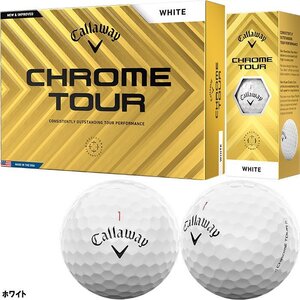 [訳あり・箱潰れ] Callaway キャロウェイ ゴルフボール CHROME TOUR クロムツアー 2024年モデル 1ダース 12球 カラー:ホワイト