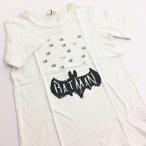 【新品未使用】b.ROOM ビールーム 半袖Tシャツ オフホワイト 白 バットマンコラボ コウモリ キッズ 130cm ナルミヤ