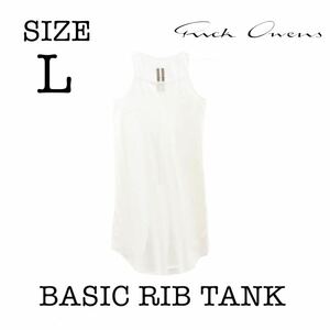 美品 Rick Owens BASIC RIB TANK L リックオウエンス ベーシック リブ タンクトップ L 白色 ダークシャドウ DRKSHDW カタリスト