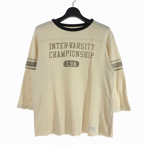 ルーカー バイ ネイバーフッド LUKER BY NEIGHBORHOOD フットボールTシャツ カットソー 7分袖 カレッジプリント M ベージュ メンズ