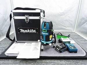 makita マキタ★10.8V 充電式グリーンレーザー墨出し器 受光器セット 取説・ケース付き 通電OK 一部難★ジャンク品「管理№NR3273」