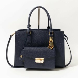 Samantha Thavasa 2WAYバッグ サマンサタバサ ネイビー ショルダー・チェーンベルト ハンドバッグ ファスナー開閉 bag 鞄 婦人 レディース