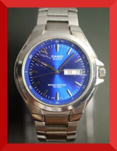 カシオ CASIO クォーツ 3針 デイデイト 純正ベルト MTP-1228DJ 男性用 メンズ 腕時計 y721 稼働品