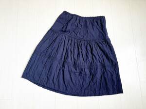 tricot COMME des GARCONS トリコ コムデギャルソン スカート レース 刺繍 透かし編み タック 紺 ネイビー RARE JAPANESE LABEL SKIRT △7