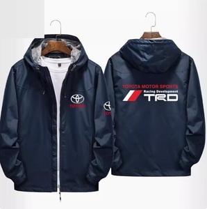 新品 トヨタ TRD モータースポーツ ロゴ アウトドアスポーツウェア ジッパーパーカー スウェット 釣り服 冬服 ネイビー S~3XL